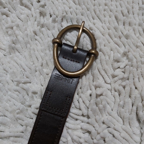 Esprit brown leather belt- size 30" - Picture 3 of 6